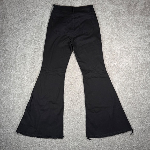 CELLO Black Flared Jeans‎ Ripped Distressed High Rise Bell Bottom Size 7 - 28 - Picture 8 of 10